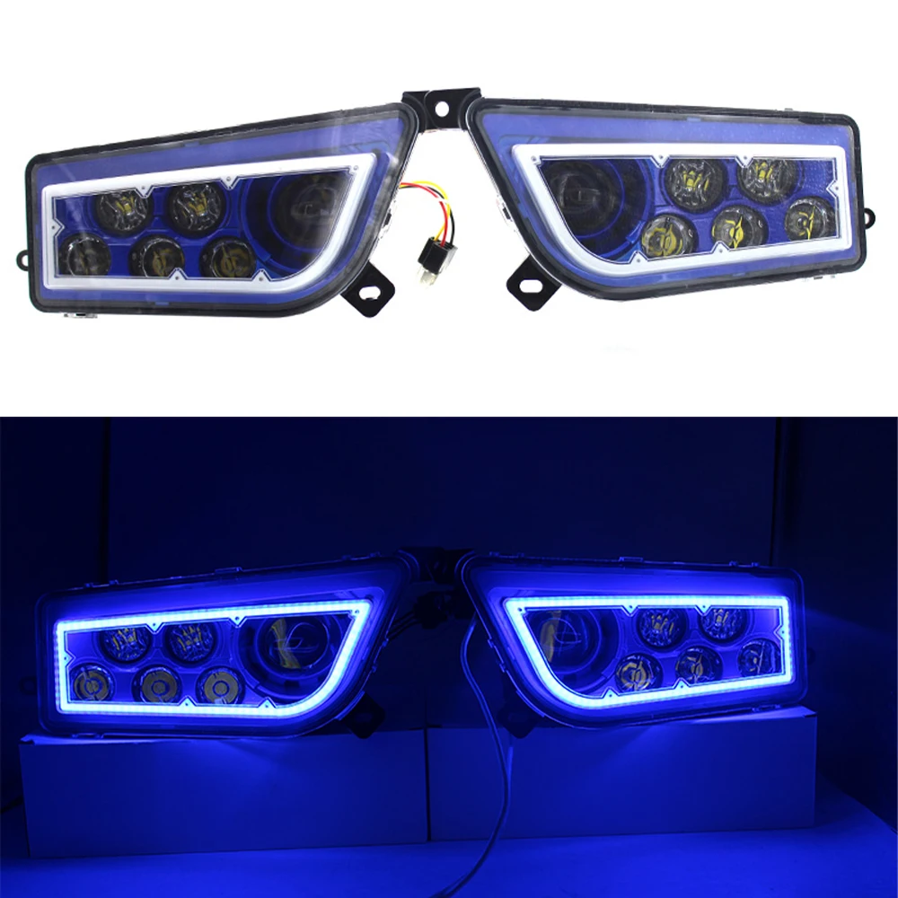 Светодиодный фонарь Angel Eyes ATV UTV в сборе с кольцами DRL Halo красный желтый зеленый