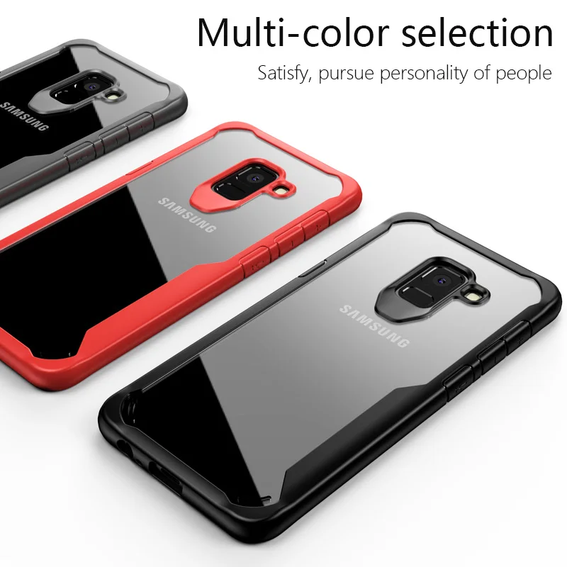 Toraise Protective Case For Samsung A8 2018 Cases TPU Acrylic Transparent Back Cover for Galaxy Plus Capa |