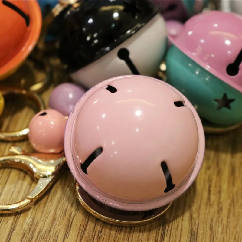 Fashion Stitching Color Metal Bell Key Ring Men and Women Bag Pendant Anti-theft Ornaments Accessories Car Keychain Keyring | Украшения и