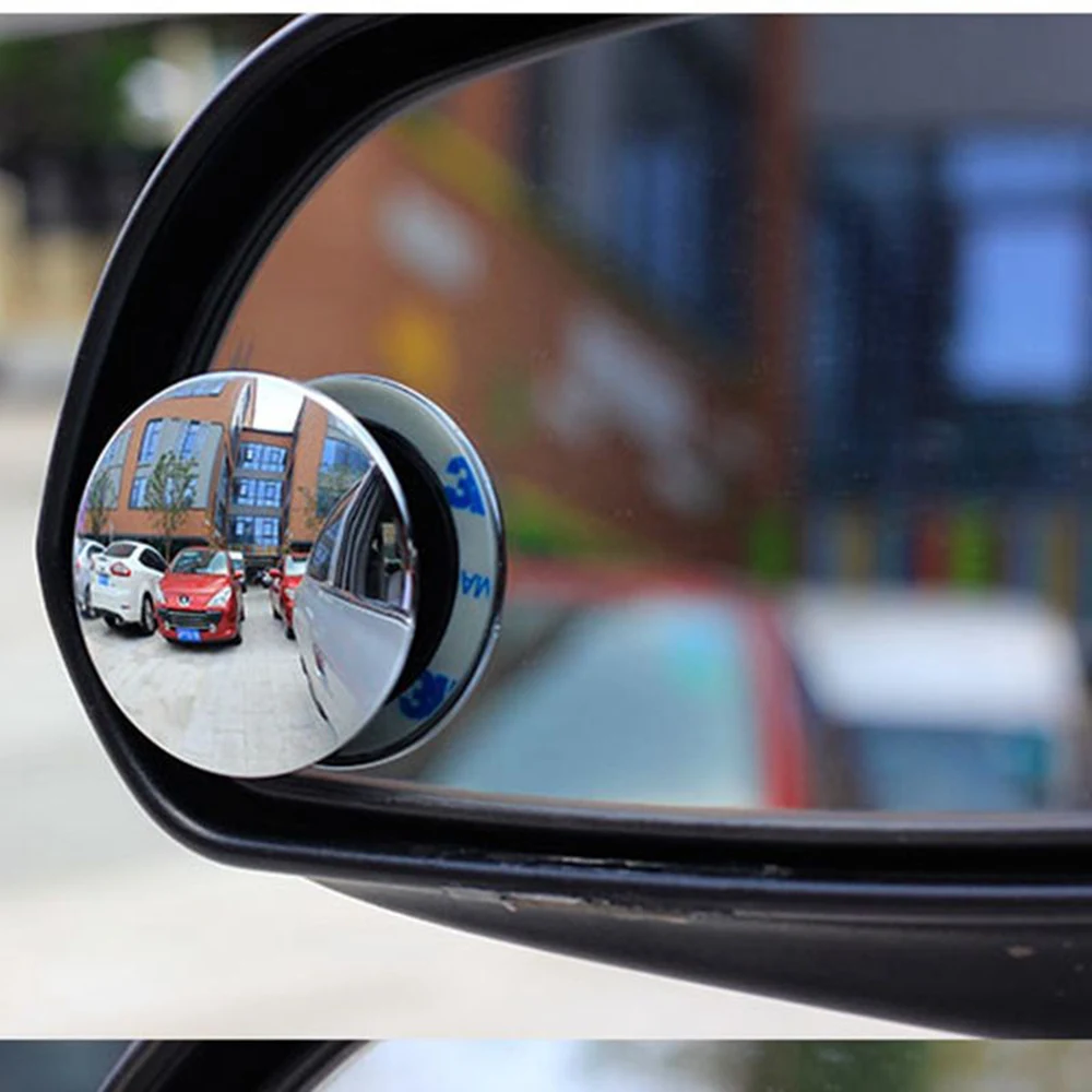 

2022 2pcs 360 Degree Rotable Rimless Universal wide angle Round blind spot mirror Car Rearview Convex Mirror for parking safety