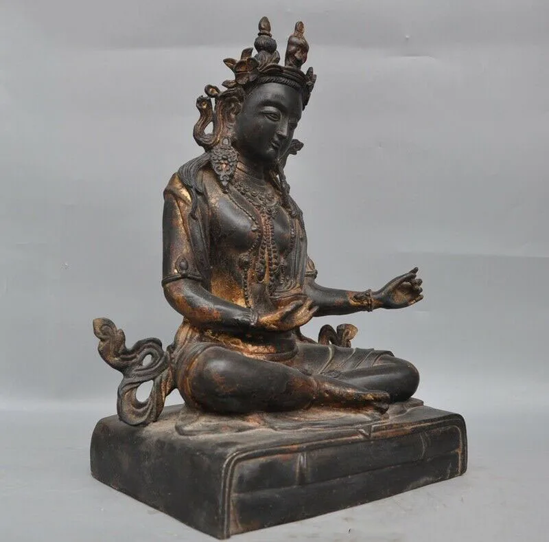 

wedding decoration Tibet Buddhism Fane bronze Gilt kwan-yin Vajrasattva Vajrasattra Buddha Statue