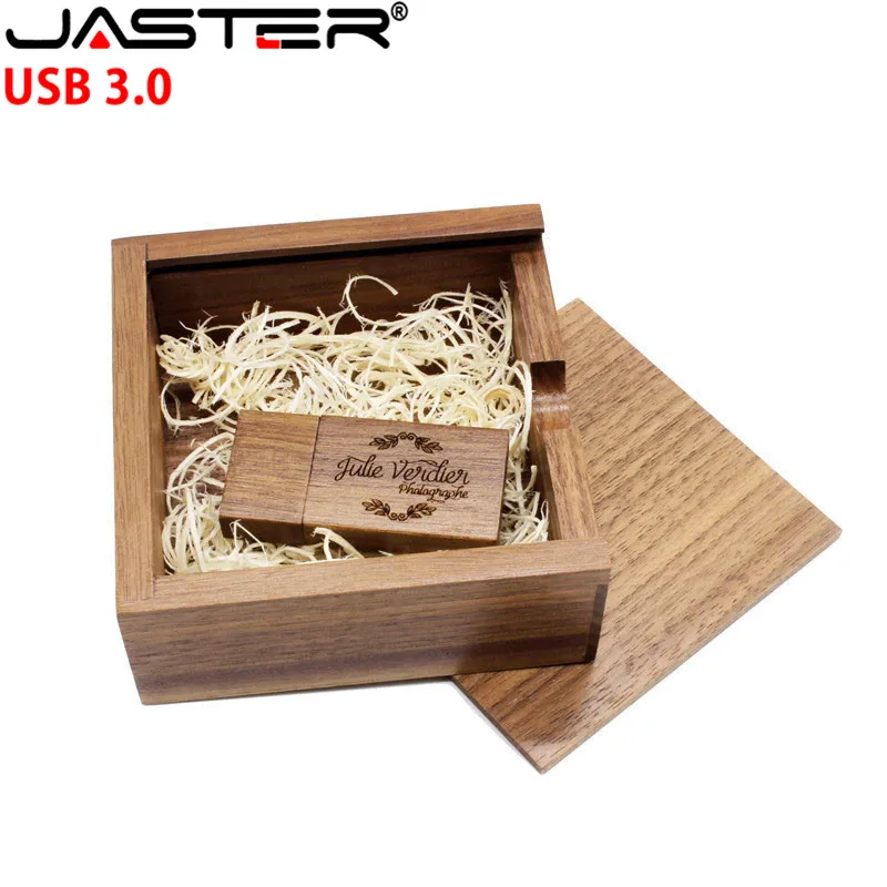 JASTER грецкий орех деревянный фотоальбом USB 3 0 + коробка usb флэш накопитель Флешка