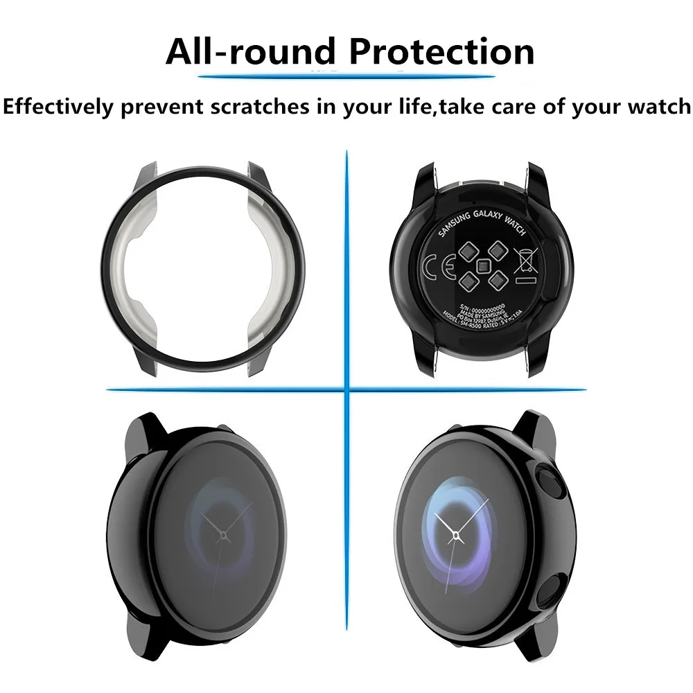 Чехол для galaxy watch active для samsung galaxy watch active bumper, защита для экрана из ТПУ, защитный чехол