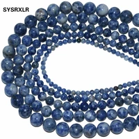 natural stone beads white dot blue veins sodalite 4 6 8 10 12 mm strand 15 diy for manufacturing jewelry bracelet wholesale