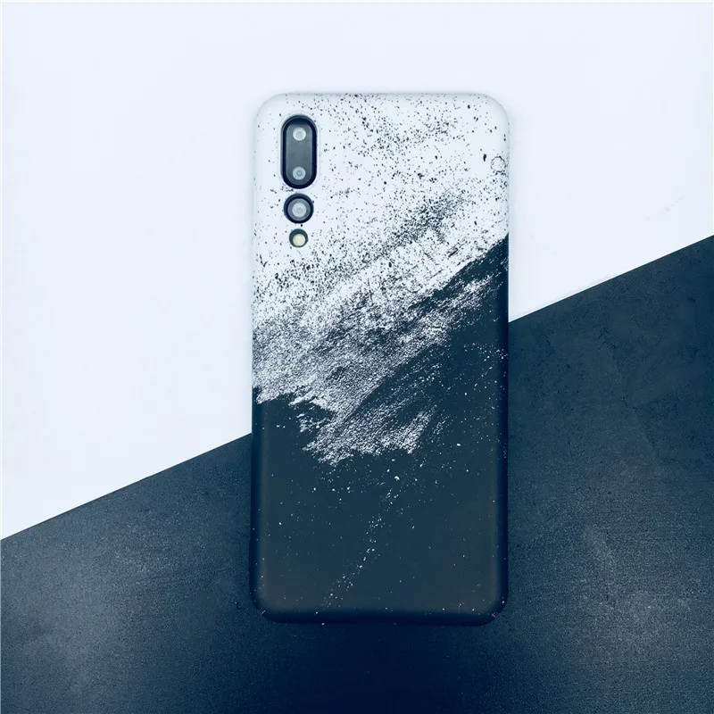 Meachy простой чехол для телефона с песочной краской для huawei P20 P30 Pro Lite Honor V20 V10 10 Lite 9 9i 8X mate 20 Pro Жесткий Белый Черный чехол