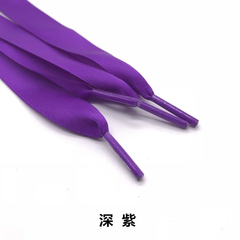 Dark purple 1 пара высококачественных шелковых шнурков ярких цветов плоский атласный Шелковый ленточный шнурок 2*120 см кроссовки спортивная обувь шнурки - Цвет: Dark purple