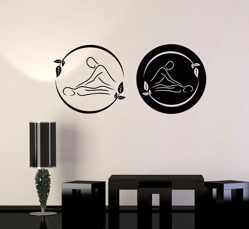 

Spa Massage Therapy Vinyl Wall Decal Beauty Logo Relax Stickers Removable Room Decoration Art Mural Salon Decals Poster A001