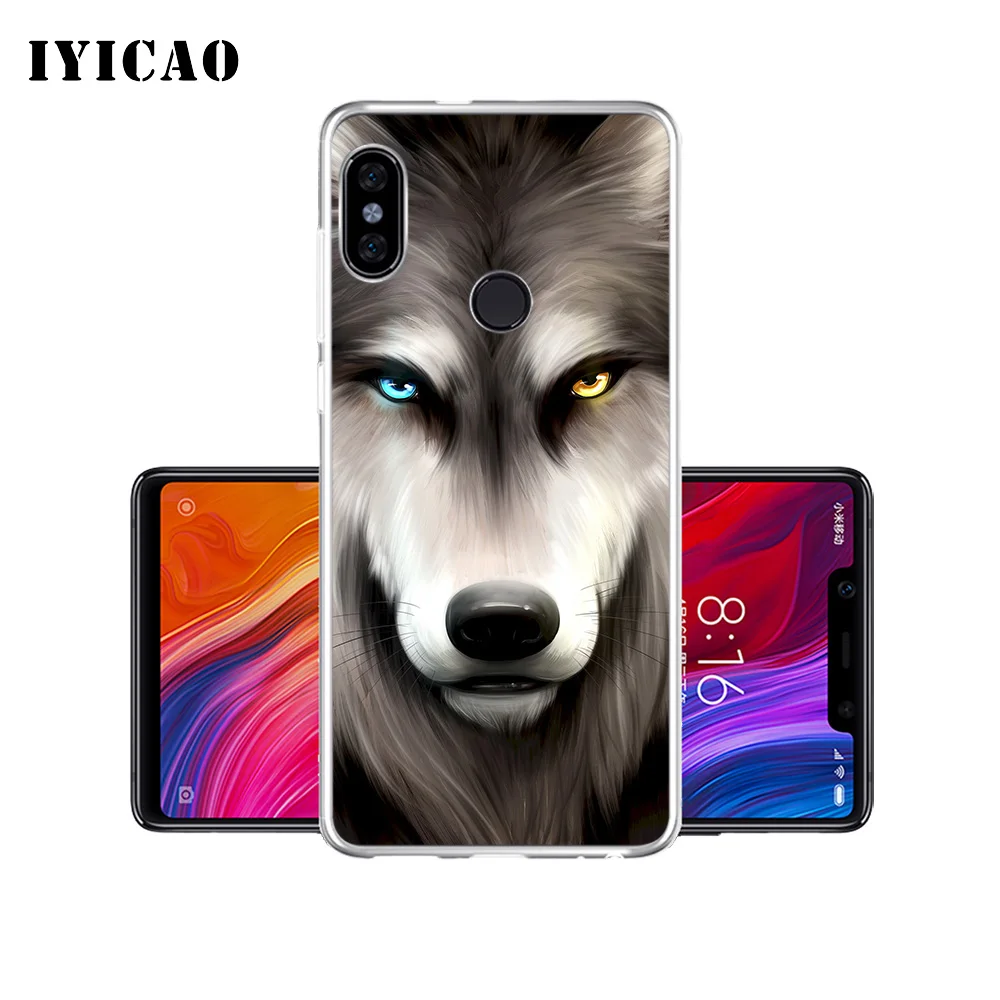 Мягкий силиконовый чехол для телефона IYICAO Animal Wolf Xiaomi Mi 9 8 SE 6 A1 A2 Lite F1 MIX2S MIX3 TPU |