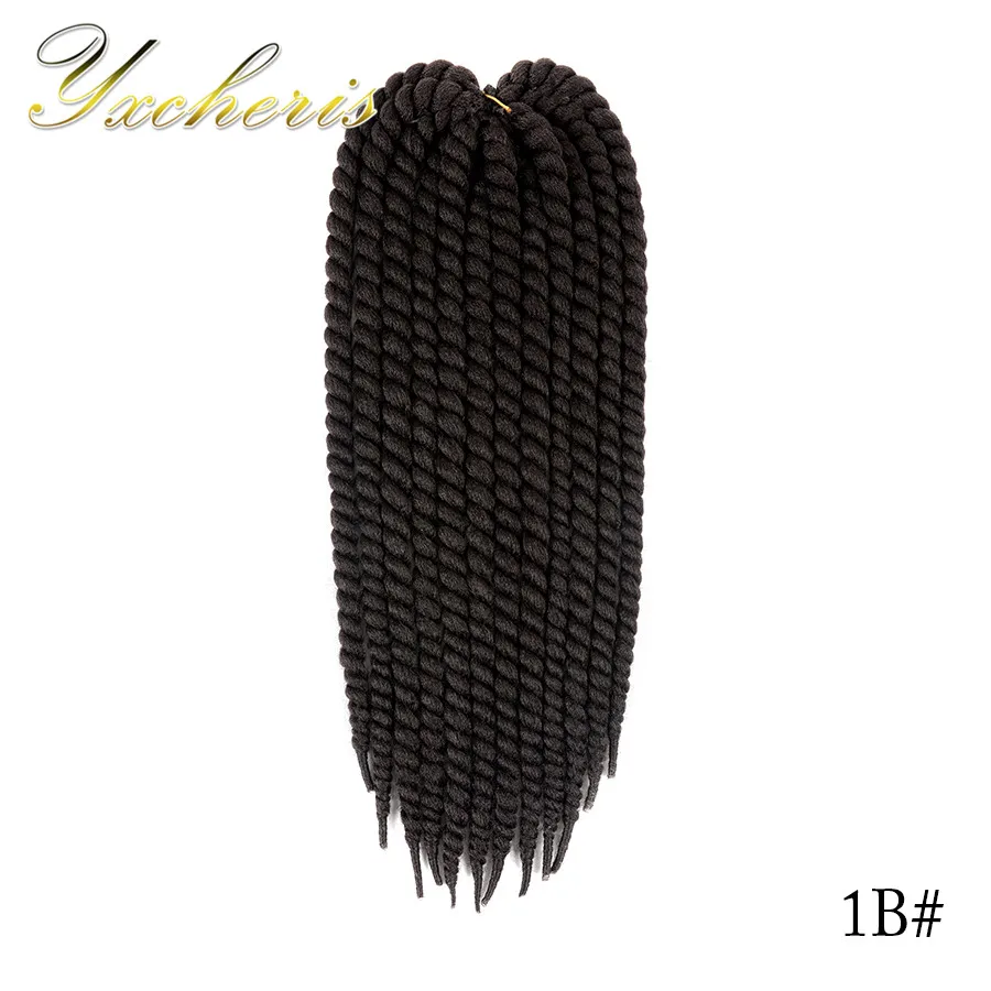 YXCHERISHAIR HAVANA mambo твист вязание крючком плетение волос 1 шт./упак. 2" 120 г эффектом деграде(переход от темного к черного, серого и синего цвета синтетический Высокая Температура волокна - Цвет: T1B/613