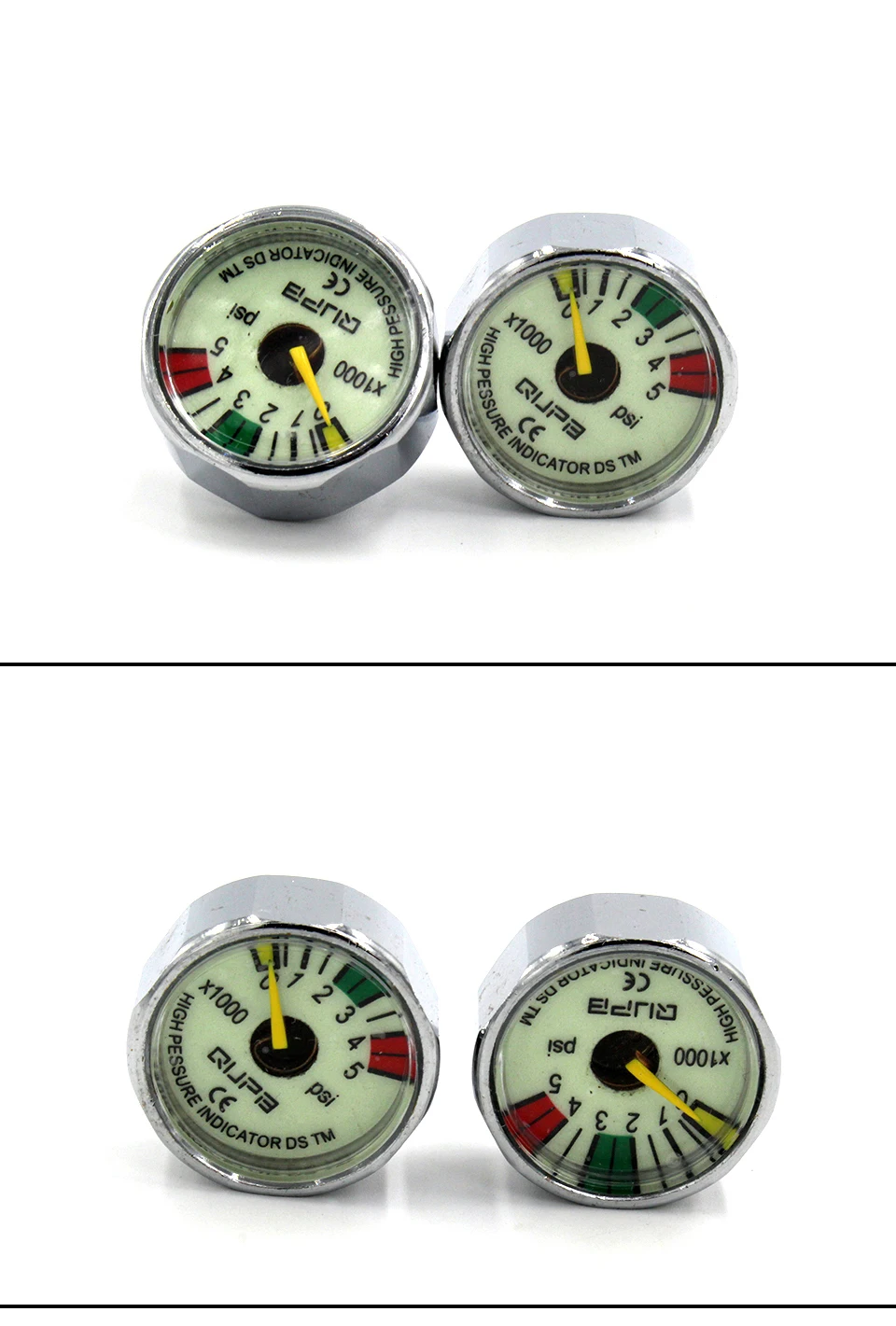 QUPB 1 дюймов PCP Пейнтбол Манометр давления воздуха 5000psi световой 1/8 NPT GES004