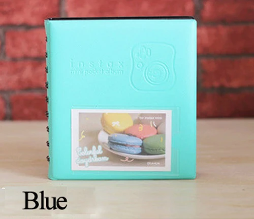 64/68/96 карманы книга альбом для ЖК-дисплея с подсветкой Fujifilm Instax камеры моментальной печати Mini 9 камеры одноступенного процесса 8 7s 70 25 50s 90 мини Плёнки 3 дюймов фотобумага - Цвет: 68 Pockets Blue