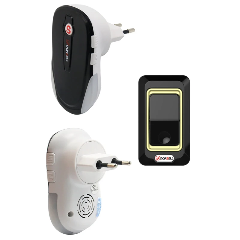 США ЕС Стандартный беспроводной дверной звонок водонепроницаемый вставной с 1