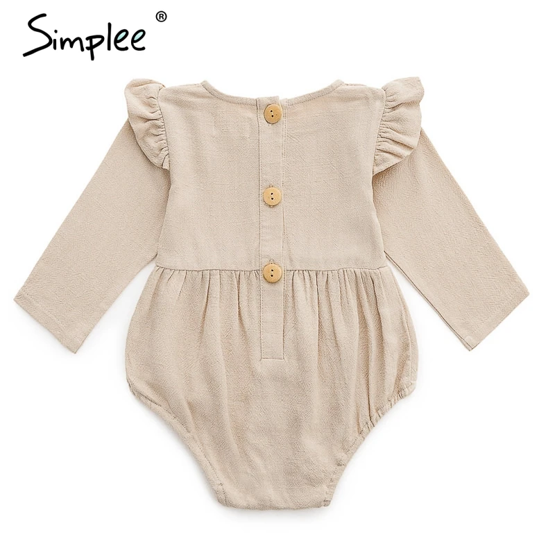 Baby Romper Simplee Льняные женские короткое хлопчатобумажные рубашкa V-образным вырезом с коротким рукавом льняные короткoе летние платья Повседневные детскoе ползункa семейные наряды - Цвет: Baby Romper