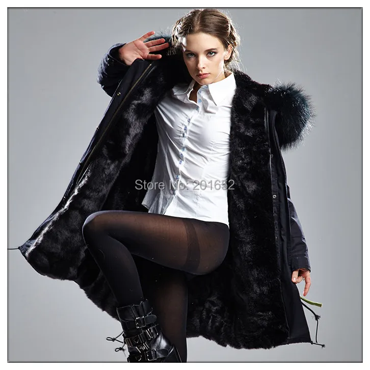 

Free shipping Women's Fashion Fur Coat with raccoon dog fur Collar Outwear Lady Garment Plus Size XS-XXL mr mrs fur