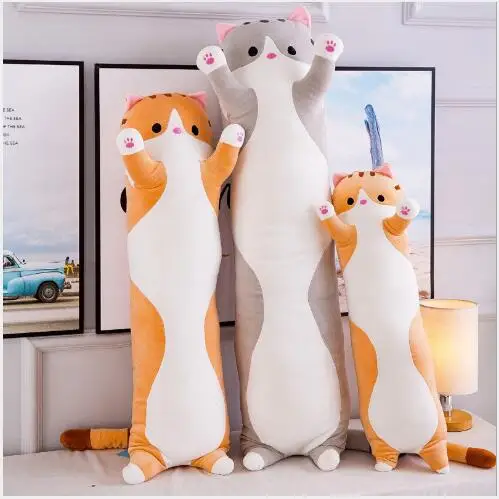 WYZHY новая длинная полосатая подушка для кошки кровать взрослых ленивый желтый