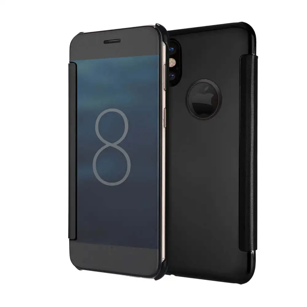 Роскошные Покрытие Clear View Зеркало Жесткий ПК для iphone 8 X случае 5S 5SE 6 6S плюс 7 Plus