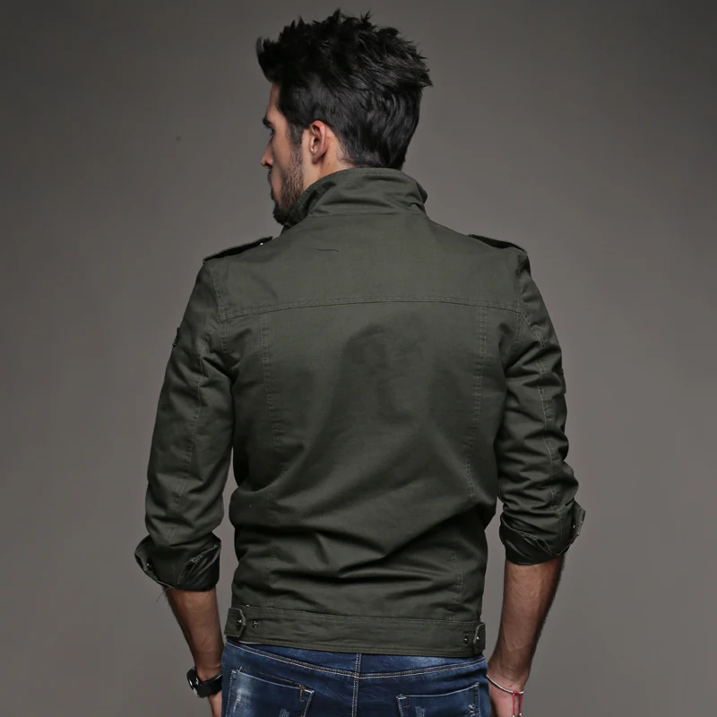 Мужская джинсовая куртка в стиле милитари цвет оливковый/зеленый|olive green coat|men
