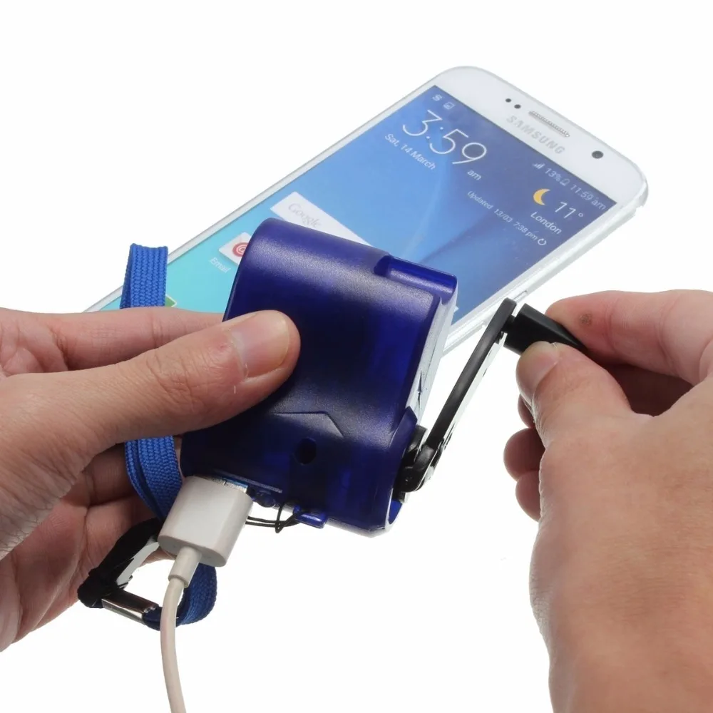 Max зарядное устройство для мобильного телефона Динамо Ручной usb Синий аварийный