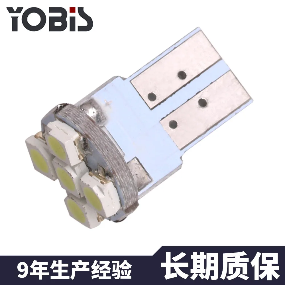 10 шт. T10 W5W 4SMD автомобильный клиновидный Белый светодиодный 12В Canbus без ошибок