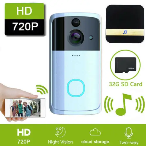 1080P умный WIFI дверной звонок безопасности беспроводной визуальный домофон запись