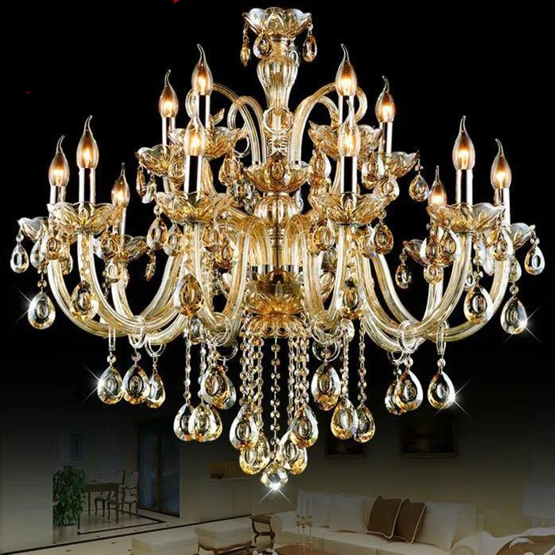 

Luxury Chandelier Modern Lamp With Lampshade Pendant Chandelier Light Fixtures lustres de teto para sala candelabros de cristal