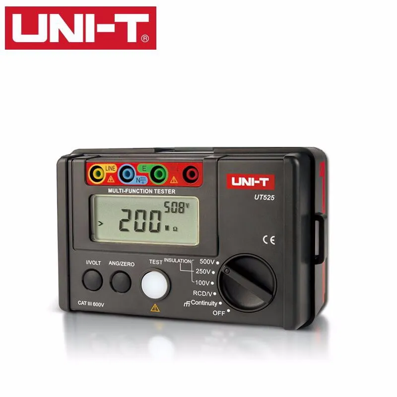 UNI T UT525 цифровой электрический тестер изоляции земля Измеритель сопротивления +