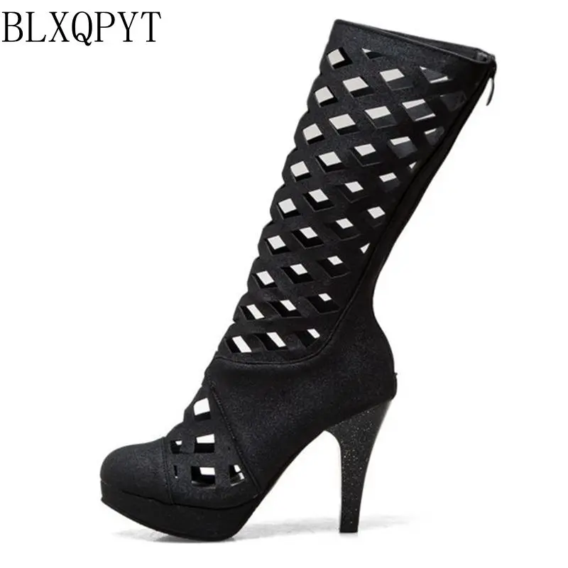 

BLXQPYT Big Size 34-43 shoes woman sandals Sexy Fashion high heels Cool boots summer style Party Wedding women shoes 3350