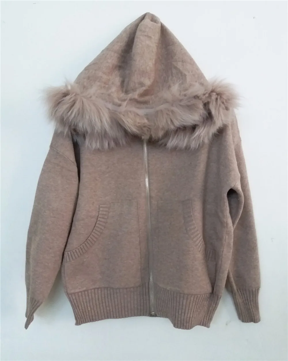 ALPHALMODA Зимние новые трикотажные костюмы куртка с капюшоном из натурального меха вязаные брюки женские модные широкие брюки Chandal Mujer спортивный костюм