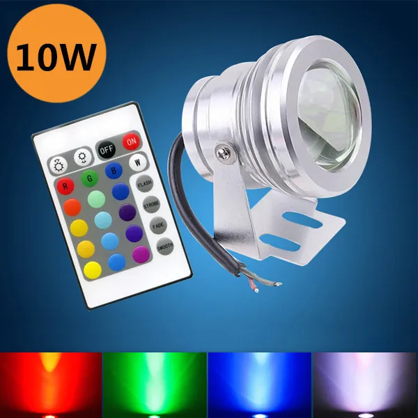 

Luxury Illumination RGB Remote Control Colorful Belt Button Cell Fountain/Pond Decoration DC12V IP68 10W Led Underwater Lights