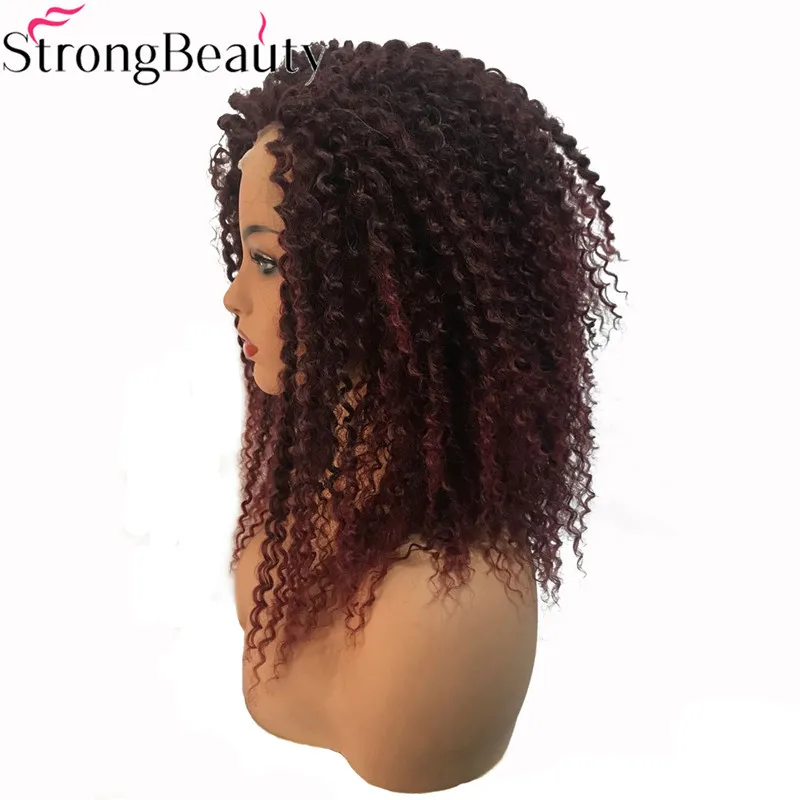 StrongBeauty Long Curly Wine Red Wigs Synthetic Lace Front Wig Heat Resistant Hair | Шиньоны и парики