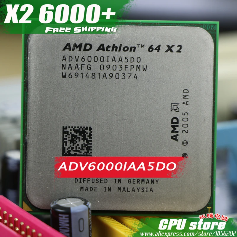 AMD Athlon X2 6000+ 6000 3.1 GHz Dual-Core CPU Processor ADV6000IAA5DO Socket AM2 (working 100% Free Shipping) 940 pin | Компьютеры и