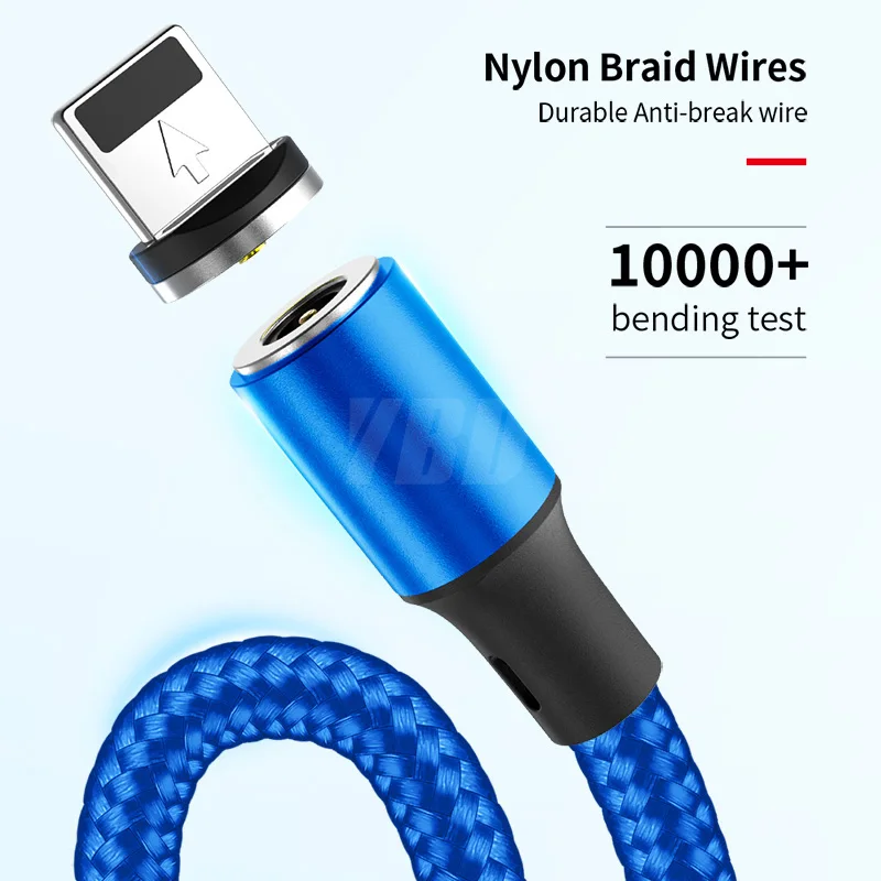 YBD Магнитный кабель usb c кабель зарядное устройство для huawei Honor xiaomi redmi микро-usb-кабель для зарядки Шнур для iPhone samsung galaxy