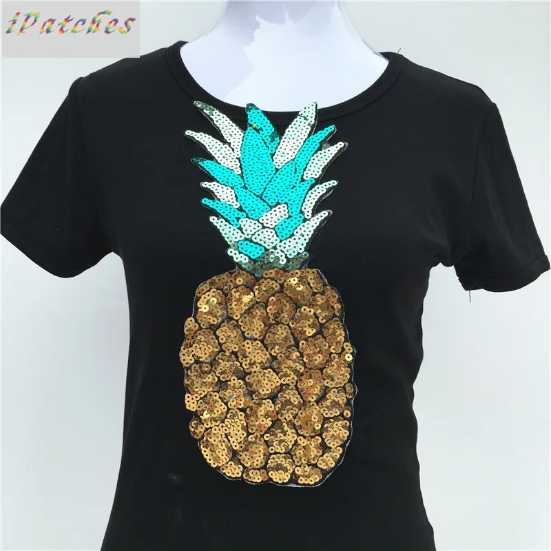 1 шт. патчи для одежды с рисунком кота кактуса ананаса и блестками|sequin patches|patches for