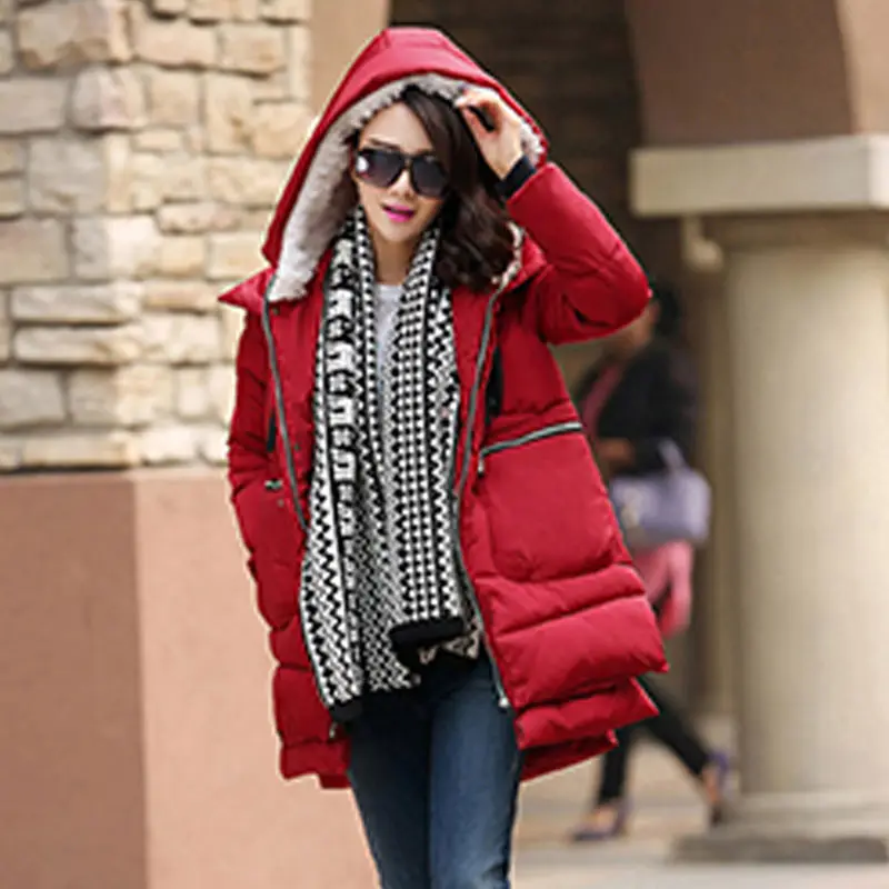 Winter Women Wadded Jacket Female 2017 Hooded Womens New Female Down Cotton Coats Slim Parkas Ladies Coat Plus Size 3XL WZ429