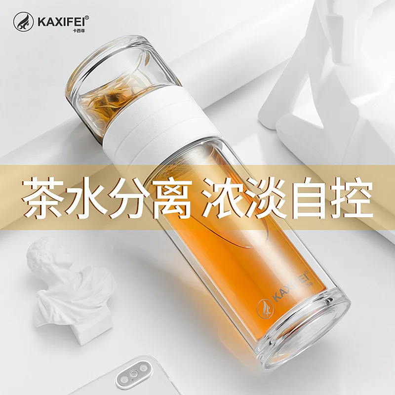 Новинка KAXIFEI стеклянные портативные бутылки для воды с двойными стенками 360 мл стеклянная чашка для заварки чая скалолазание лагерь Тур моя бутылка для напитков
