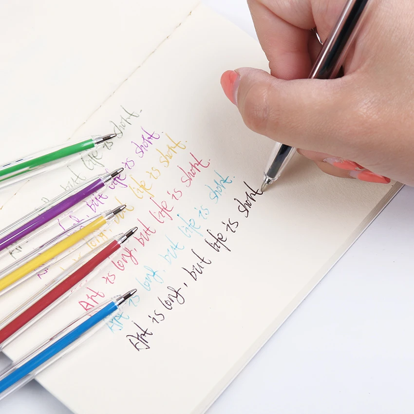 

6 шт./набор, цветная шариковая ручка 0,7 мм, 6 цветов, с чернилами, Корейская творческая ручка для школы, офиса, школы, материал 6582-6