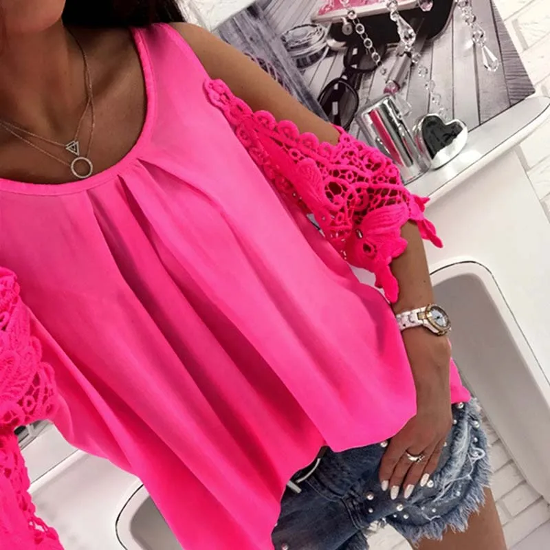 Женская блузка в стиле бохо LASPERAL Пляжная повседневная сексуальная с открытыми