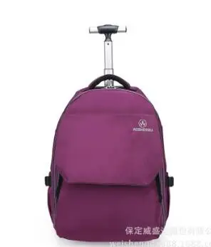 purple 21 inch Nylontravel Чемодан накатной рюкзаки сумки тележки Для женщин Для мужчин Бизнес сумка багаж чемодан дорожный рюкзак на колесах - Цвет: purple 21 inch
