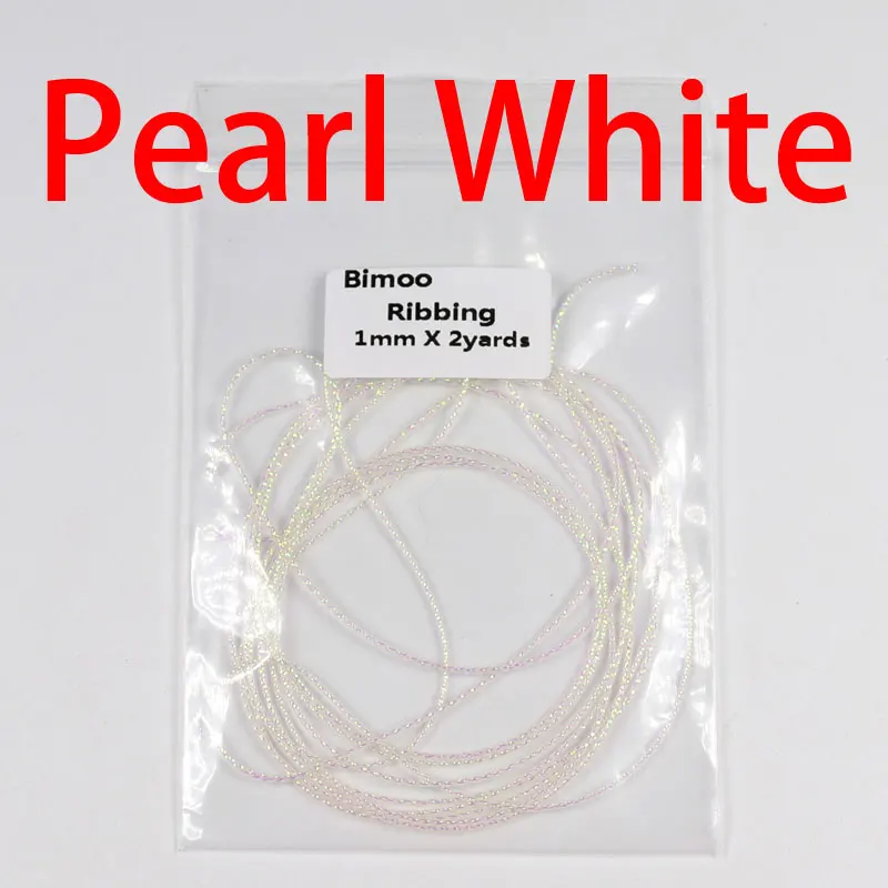 Pearl White Bimoo 2 ярдов/Упаковка 1 мм мухобойка рибберинг Nymph стример материал тела УФ жемчуг мигалка веревка - Цвет: Pearl White