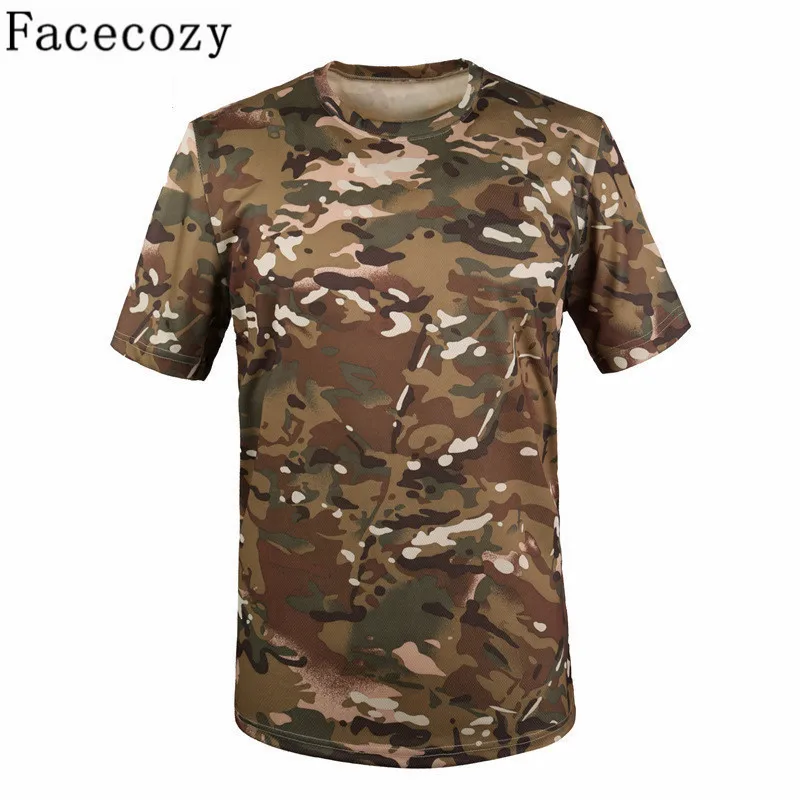 Мужская футболка с коротким рукавом Facecozy летняя в стиле милитари для альпинизма