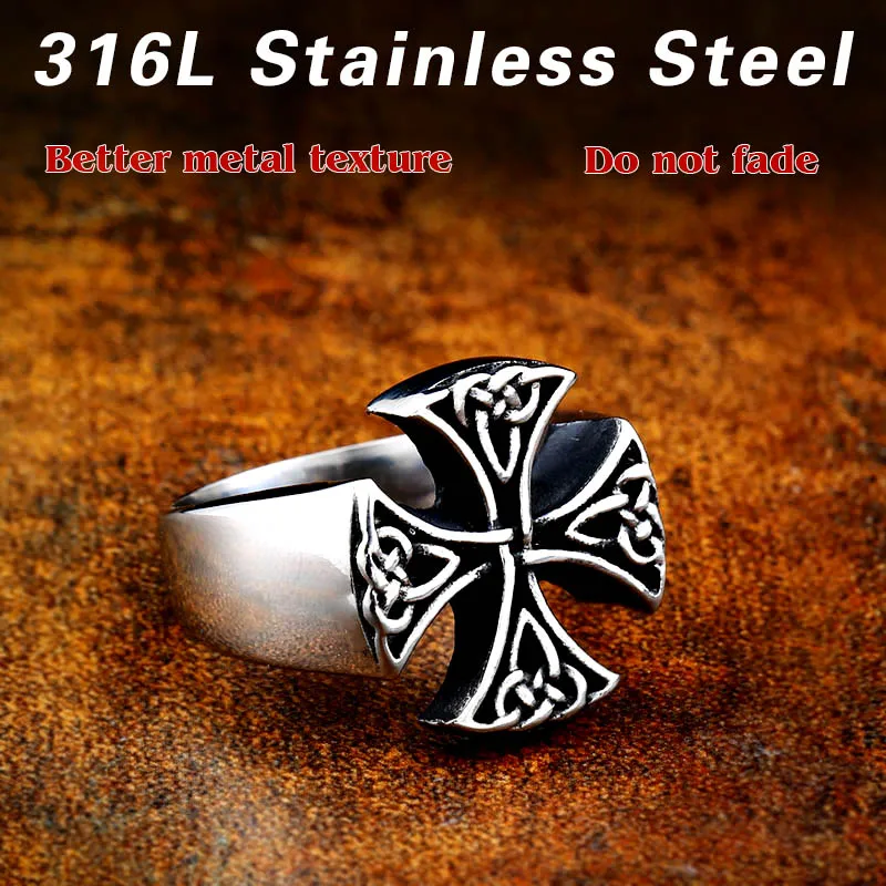 Мужское кольцо викингов Beier из нержавеющей стали 316L с эльтическим узлом
