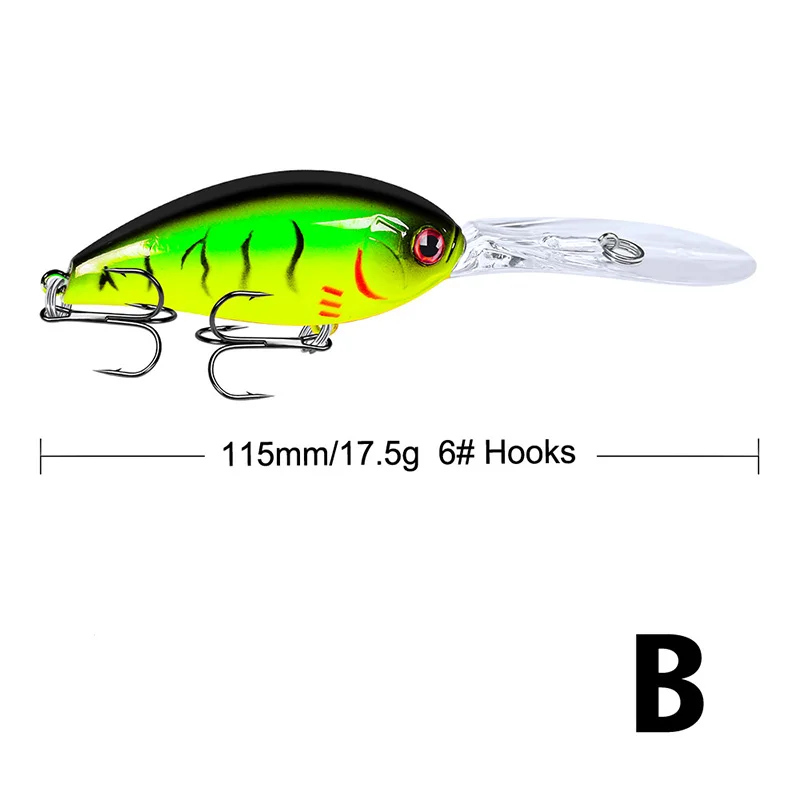 1 шт. 11 5 см 17 г рыболовные приманки Crankbait Shoal Group Fish Wobbler дальнего действия с крючком