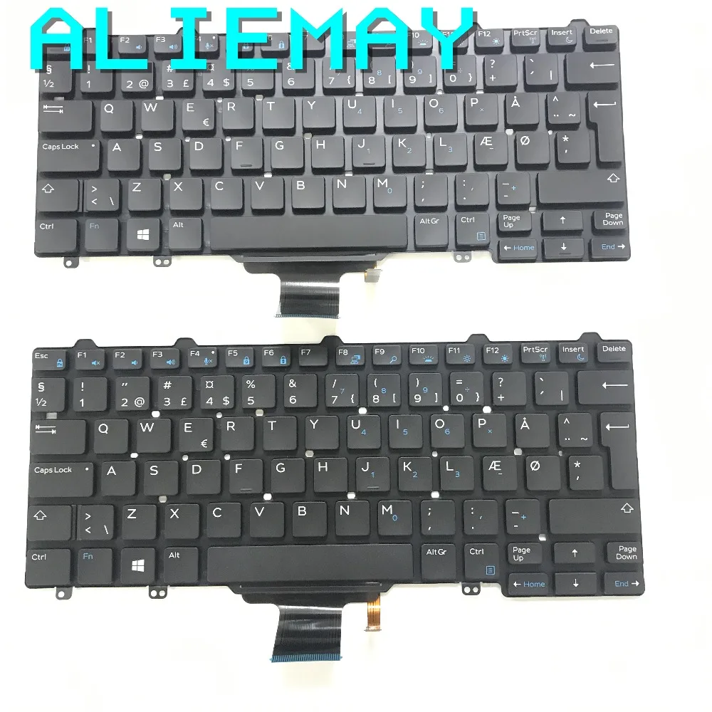 Датская клавиатура с подсветкой для ноутбука DELL laitude12 7250 5250 7270 5270 3160 3165 Клавиатура