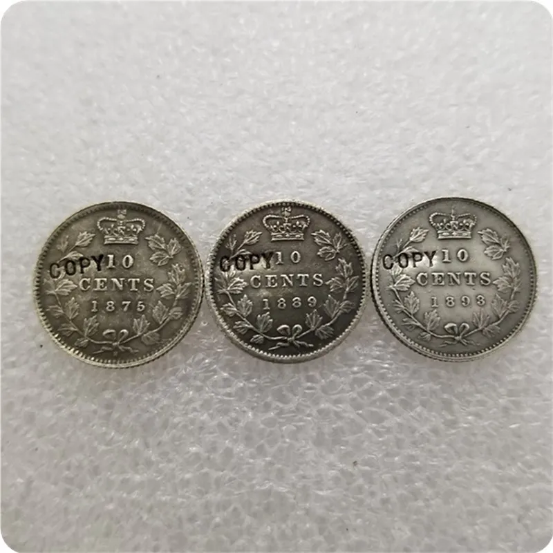 1875 1889 1893 Canada 10 цент копия монеты|Безвалютные монеты| |