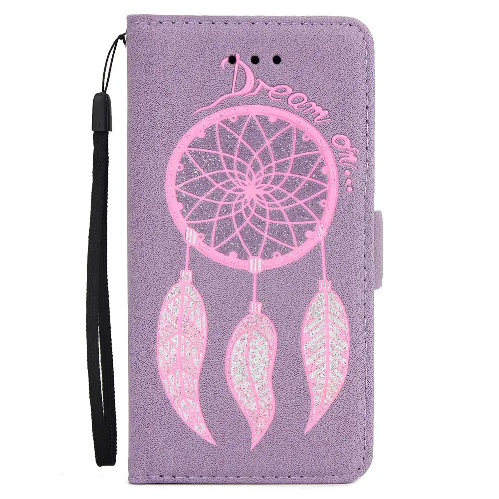 KISSCASE Ловец снов кожаный чехол для iPhone X XS XR 8 7 6 6 S Plus Чехлы для iPhone X XS Max 5 5S SE 6 6 S 7 8 Plus Funda - Цвет: Фиолетовый