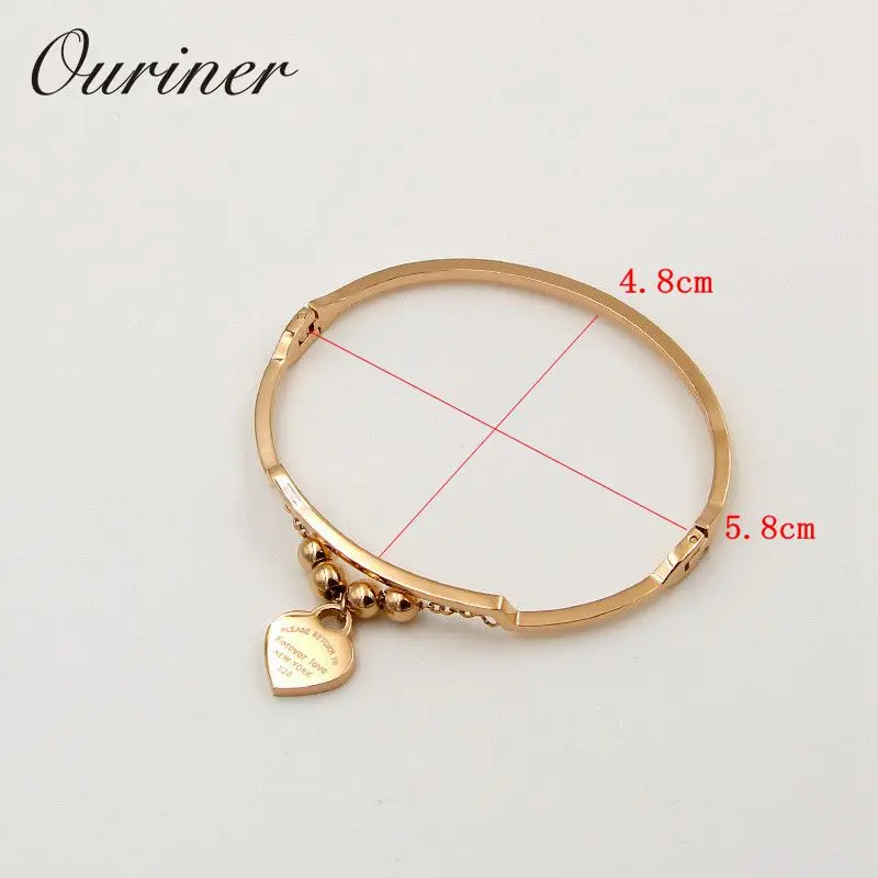 Couple Jewelry Tag Heart Love Bangles &amp Bracelet Women Men Stainless Steel Beads Letter Forever Thin K0083 | Украшения и