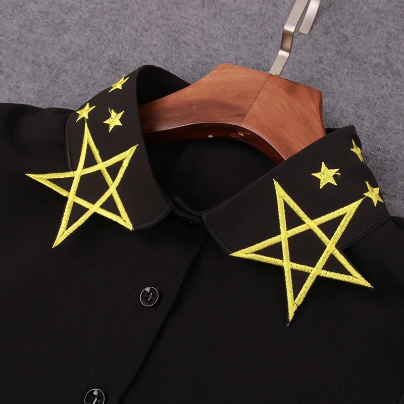 Рубашка с фальш воротником Женская желтая со съемным воротником|fashion ties|f tiefemale ties