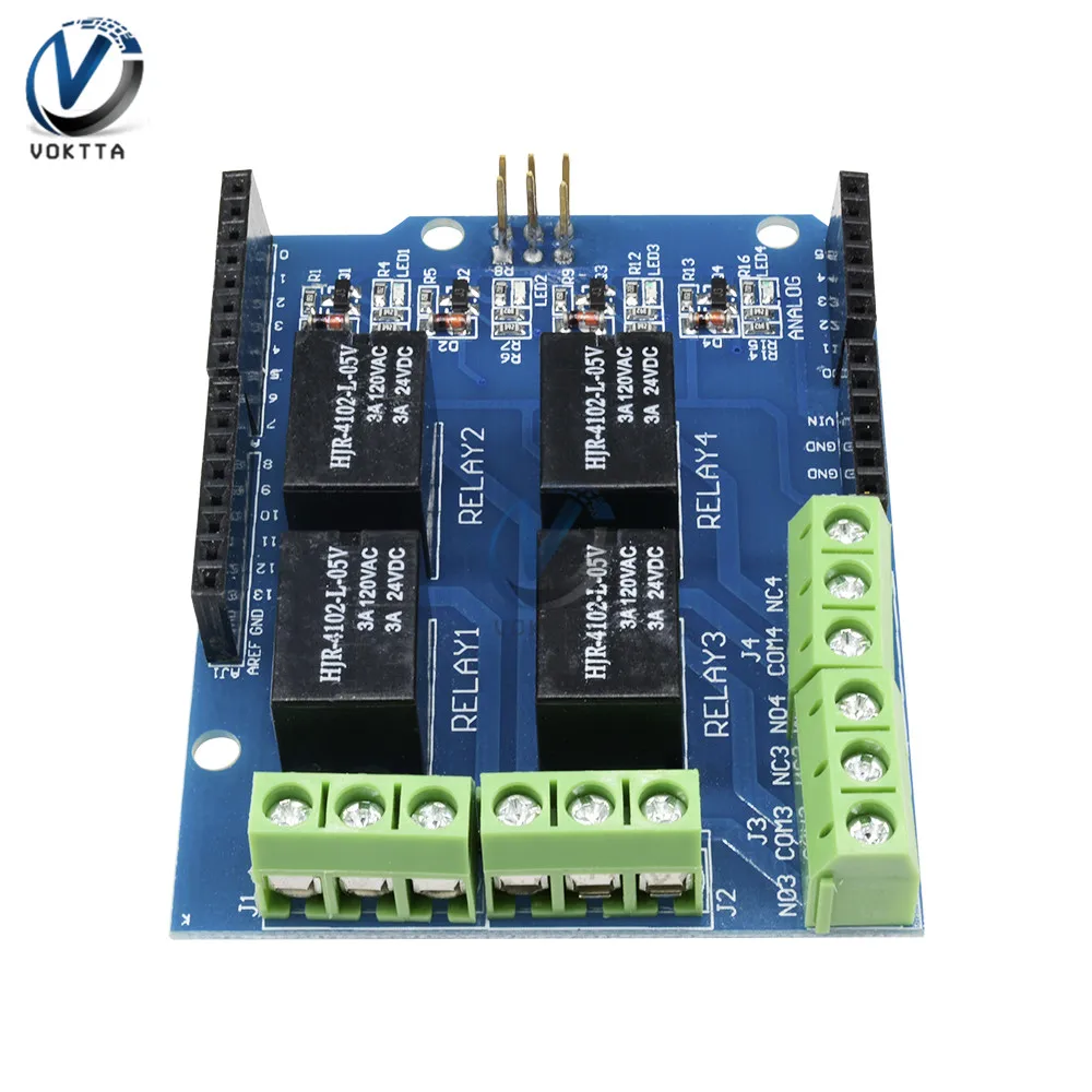 5 V 4 канальный Релейный модуль расширения для Arduino сигнала Управление Мощность