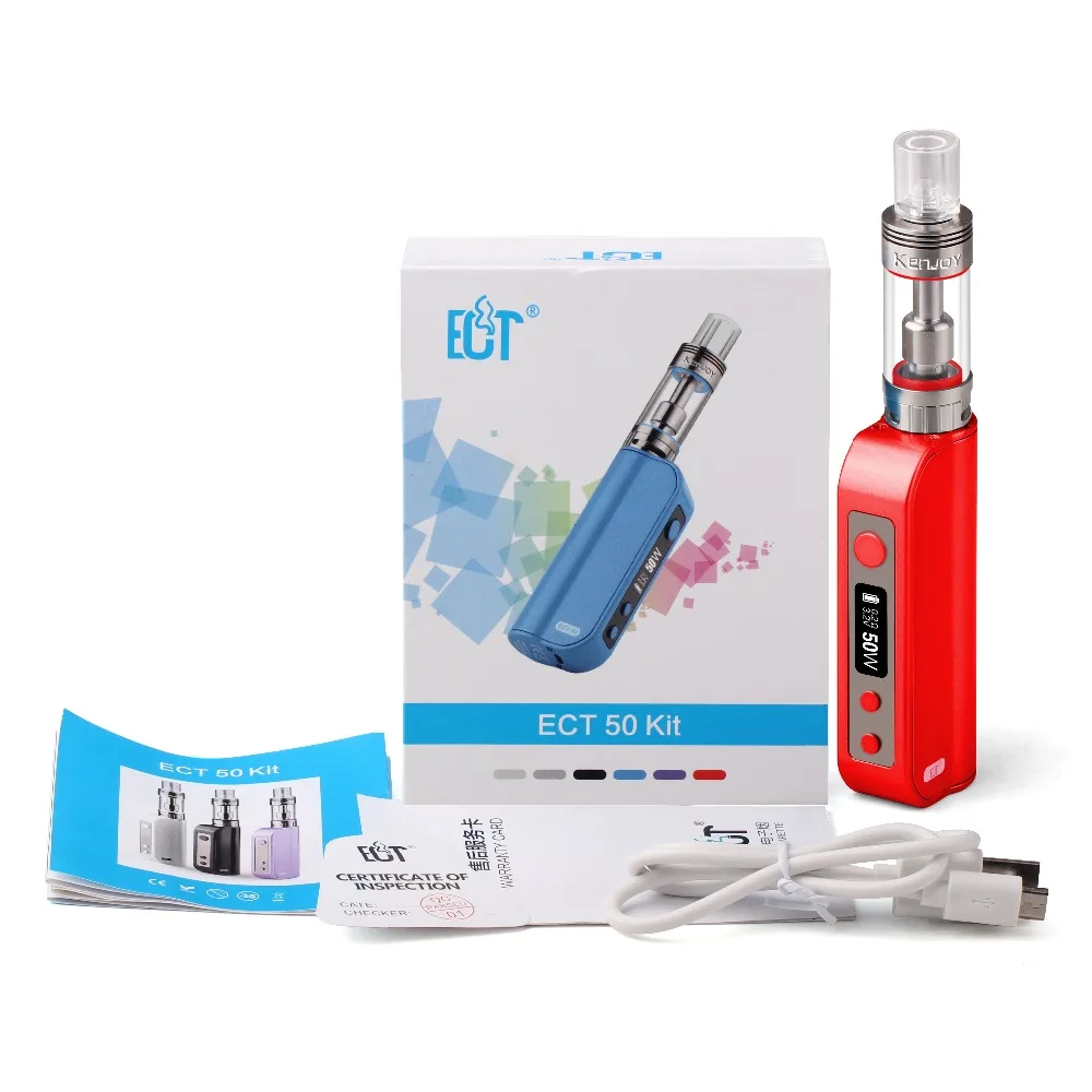 100% Original ECT ET50 Vot-Mini Electronic Cigarette Kit 5W-50W Variable wattage Box Mod 2.5Ml Atomizer Huge Fog Vape Vaporizer |