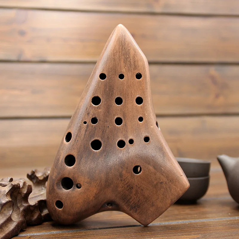 Alto C 16 отверстий Ocarina три трубки дымчатое ожог тона переменного тока растительная